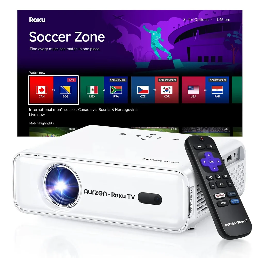 Product photo of Aurzen EAZZE D1R Roku TV Smart Projector projector